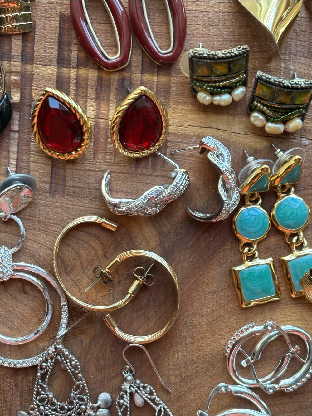 Large Lot Vintage Designer Earrings Pierced - Picture 7 of 15